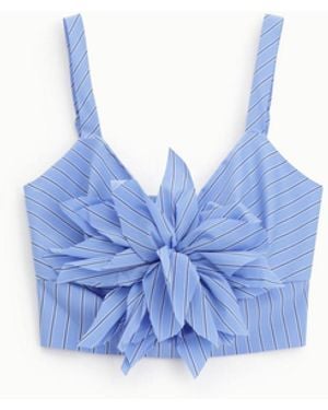 Dixie Top À Bretelles Avec Grand Nœud Rayé - Bleu