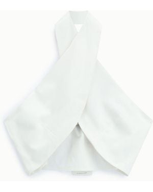 Dixie Top Incrociato Cropped Scollo Halter Donna - Bianco