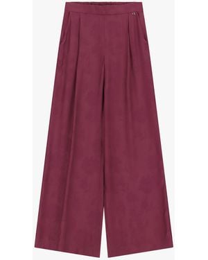Dixie Pantalon Palazzo Taille Haute À Motif Fleuri - Violet