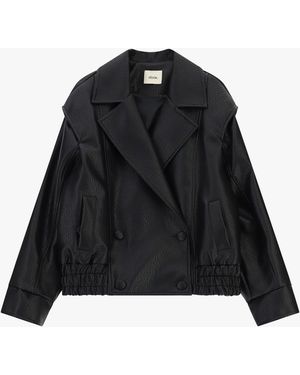 Dixie Veste Biker À Double Boutonnage Et Taille Élastique - Noir