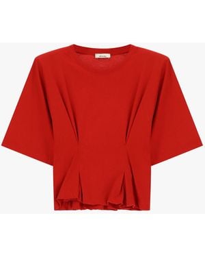 Dixie Top Manches Mi-Longues Avec Pinces Devant - Rouge