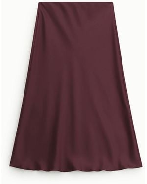 Dixie Jupe Midi Évasée Unie Taille Mi-Haute - Violet