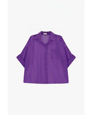 Dixie Chemise Ample Manches 3/4 Avec Poche - Violet