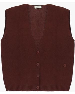 Dixie Gilet Maille Femme Col V Et Boutons - Violet