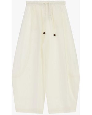 Dixie Pantaloni Palazzo Ampi Con Coulisse E Tasche - Bianco