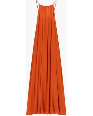 Dixie Abito Lungo Fluido Con Spalline Sottili E Scollo Halter - Arancione