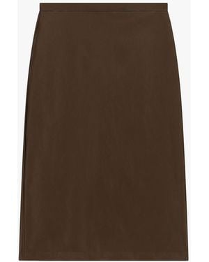 Dixie Jupe Crayon Midi Unie Taille Haute - Neutre