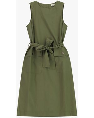 Dixie Robe Sans Manches À Ceinture Et Poches Devant - Vert