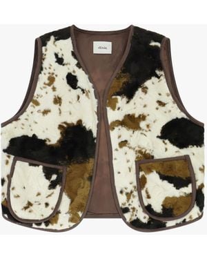 Dixie Gilet Senza Maniche Fantasia Maculata Con Tasche - Nero