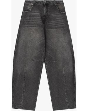 Dixie Jeans Balloon Fit Vita Alta Lavaggio Sfumato - Grigio
