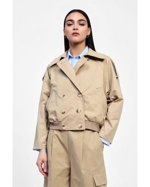 Dixie Giacca Bomber Stile Trench Con Bottoni Doppi - Neutro