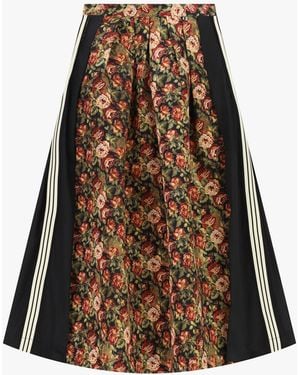 Dixie Jupe Longue Fleurie Avec Bandes Latérales - Multicolore