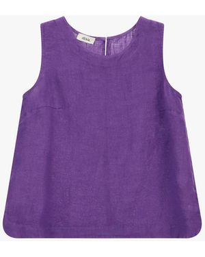 Dixie Top Évasé Sans Manches Col Rond - Violet