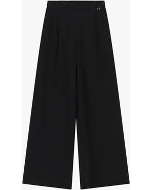 Dixie Trousers Palazzo Taille Haute Avec Poches - Noir