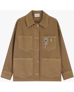 Dixie Giacca A Camicia Con Tasche E Patch - Neutro