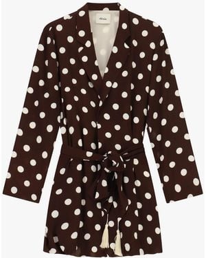 Dixie Cappotto Con Cintura E Stampa A Pois - Bianco