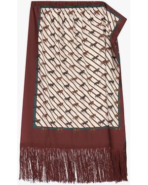 Dixie Gonna Midi Con Fantasia Cavalli E Frange - Multicolore