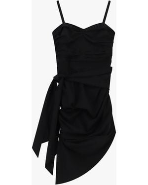 Dixie Abito Corto Con Spalline E Drappeggio Asimmetrico - Nero
