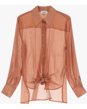 Dixie Camicia A Maniche Lunghe Microfantasia - Bianco