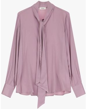 Dixie Blouse Fluide À Manches Longues Et Noeud - Violet