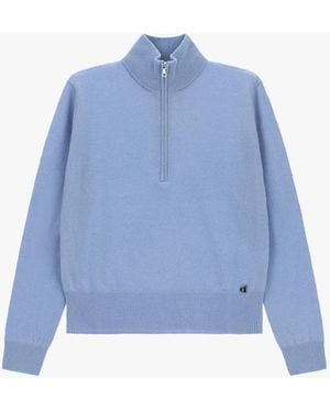 Dixie Pull Demi-Zip À Col Montant - Bleu