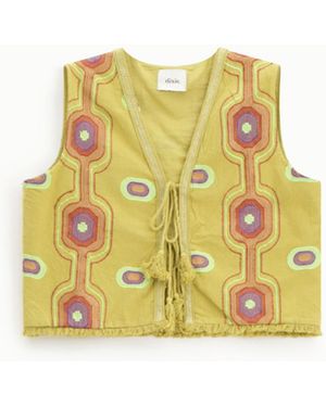 Dixie Gilet Con Dettagli Stampati - Giallo