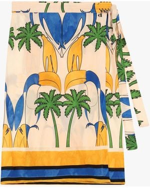 Dixie Jupe Courte Imprim茅 Tropical Avec N艙Ud Lat茅Ral - Gris