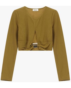 Dixie Top Crop Con Maniche Lunghe E Dettaglio Metallico - Verde