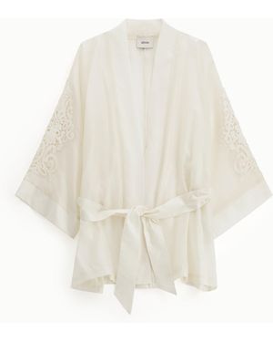 Dixie Cappotto Con Cintura E Maniche Ampie - Bianco