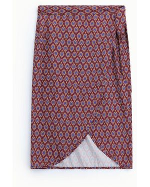 Dixie Gonna Midi Incrociata Con Motivo Paisley - Viola