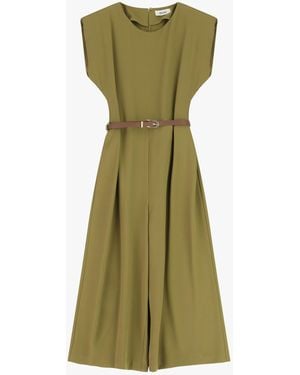 Dixie Jumpsuit Midi Senza Maniche Con Cintura - Verde