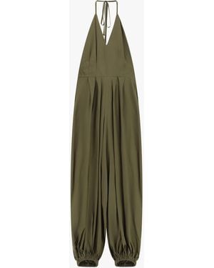 Dixie Jumpsuit Ampia Con Scollo All'Americana E Fondo Elastico - Verde