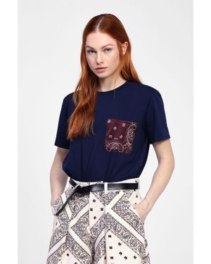 Dixie T-Shirt Con Tasca Decorativa - Blu