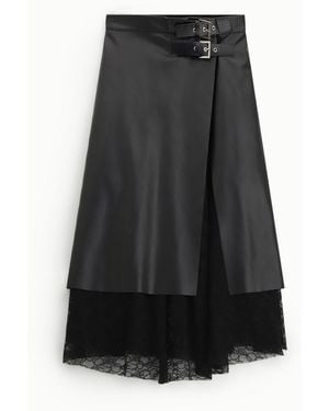 Dixie Jupe Longue À Double Boucle Et Empiècement Dentelle - Noir