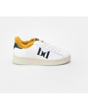 Dixie Baskets avec logo et détail en fausse fourrure - Blanc