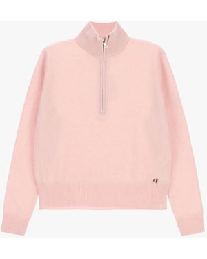 Dixie Pull Demi-Zip À Col Montant - Rose
