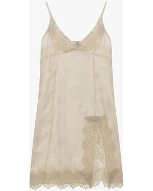 Dixie Abito Corto Con Spalline E Pizzo A Motivo Floreale - Bianco
