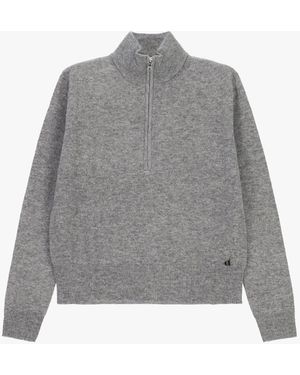 Dixie Pull Demi-Zip À Col Montant - Gris