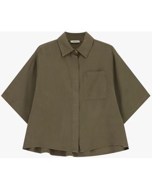 Dixie Camicia Boxy Con Collo Classico E Tasca - Verde