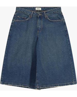 Dixie Bermuda A Cinque Tasche Con Orlo Sfrangiato - Blu