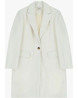 Dixie Manteau Boutonnage Simple À Poches À Rabat - Blanc