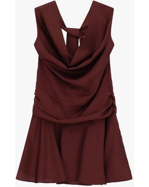 Dixie Abito Corto Con Scollo All'Americana E Drappeggio - Rosso