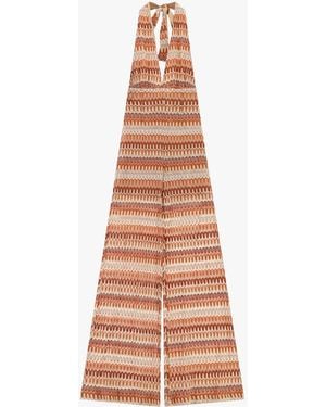 Dixie Jumpsuit Stampa Geometrica Con Scollo All'Americana - Neutro