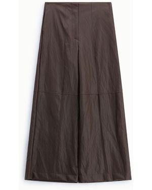 Dixie Pantalon Palazzo Taille Haute Jambe Large - Marron