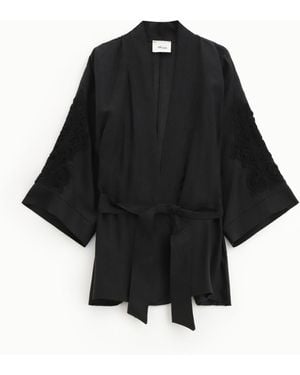 Dixie Cappotto Con Cintura E Maniche Ampie - Nero