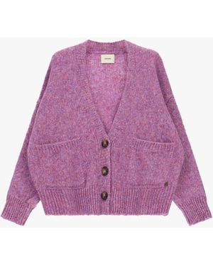 Dixie Cardigan Court À Boutons Et Poches Avant - Violet
