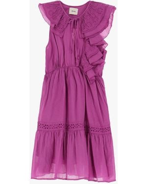 Dixie Robe Courte Avec Détails À Volants - Violet