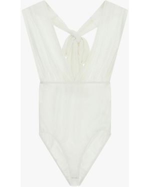 Dixie Body À Encolure Américaine Et Nœud Dos - Blanc