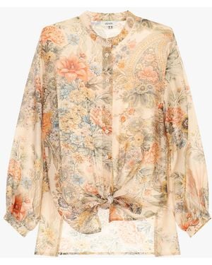 Dixie Camicia Stampa Paisley Con Nodo Frontale - Neutro