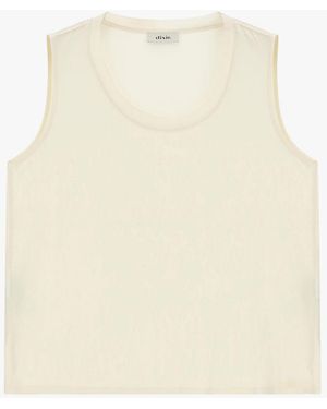 Dixie Top Smanicato Linea Dritta Scollo Tondo - Bianco